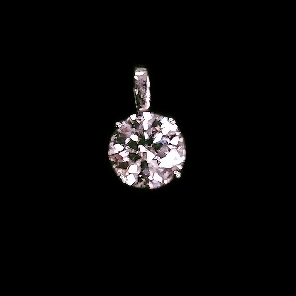 ROLORD 18k white gold pendant 4 prongs set with 2ct round  cut moissanite - Picture 6 of 13